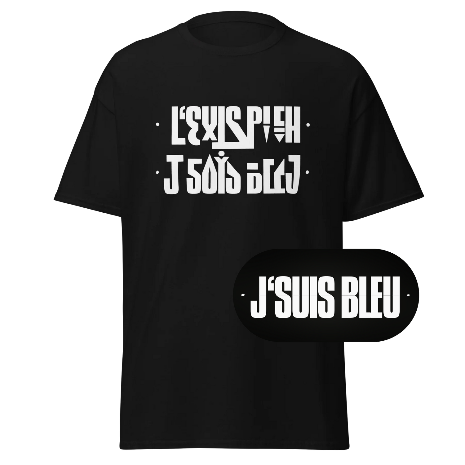 T-SHIRT MESSAGE SECRET "J'SUIS BLEU"